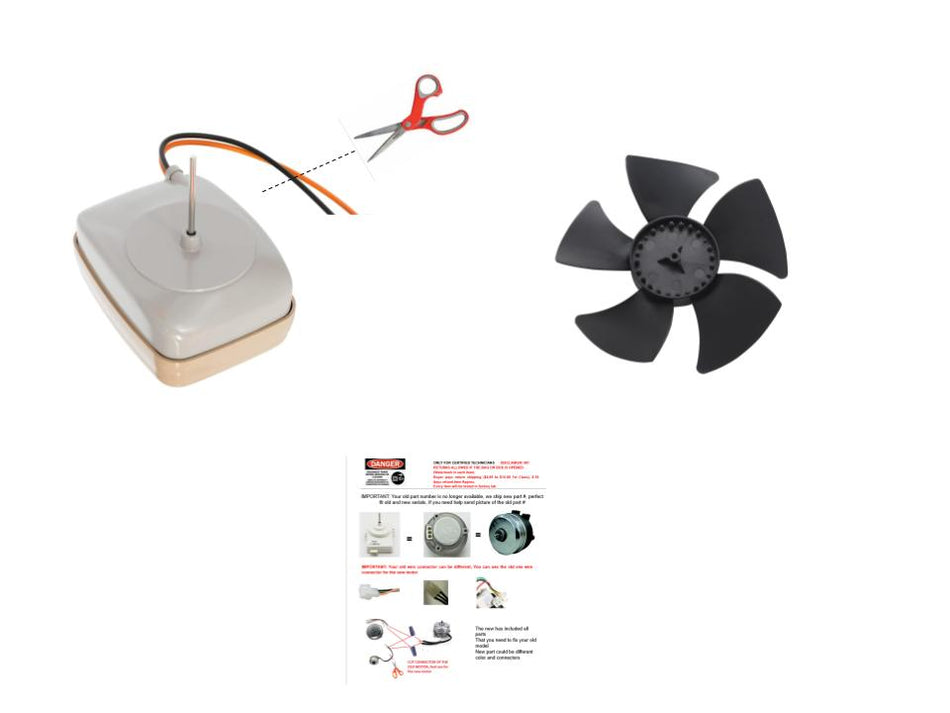 WR60X20329 GE Condenser  FAN MOTOR Kit Fits old # WR60X20329