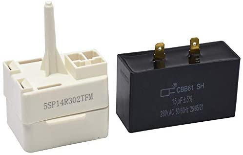Start Relay & Capacitor For W10613606 Refrigerator Compressor Whirlpool Maytag Amana Admiral Fridge Parts Replaces w10416065 67003186 AP5787784