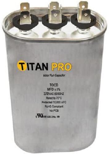 Packard Tocd255 Titan Pro Run Capacitor 25+5 Mfd 370 Volt Oval