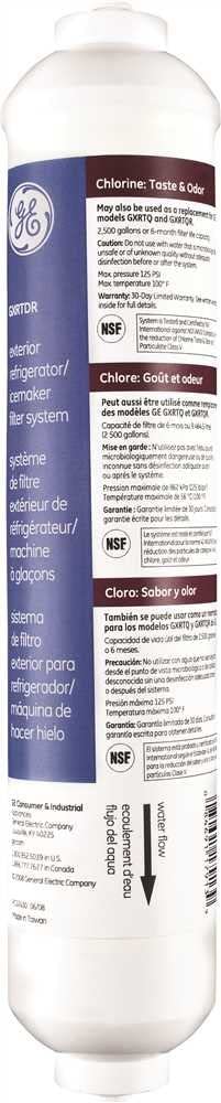 Ge In-Line Refrigerator/Icemaker Filter Cartridge, GXRTDR