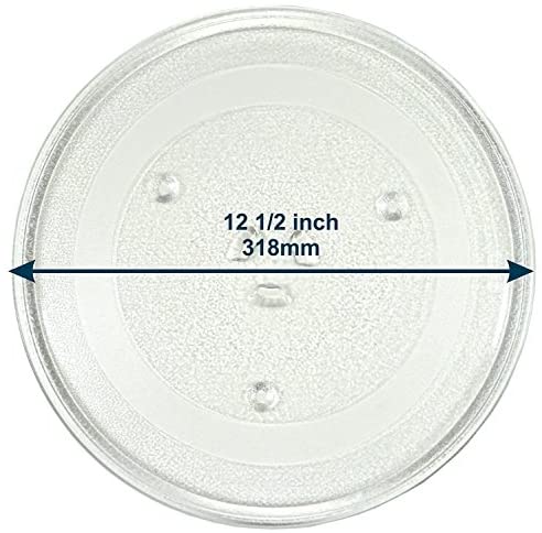 12 1/2" Microwave Glass Turntable Plate Replacement/GE, Samsung, and Hotpoint -Compatible Microwave Glass Plate - 12.5" Plate, G.E. WB39X10002, WB39X10003, DE74-20015