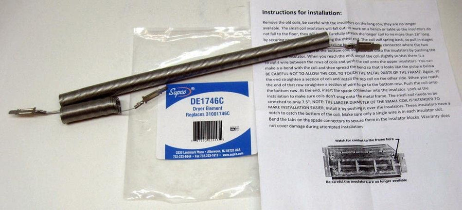 Major Appliances DE1746C For Maytag 31001746 Dryer Heater Heating Element PS891487 AP4038454