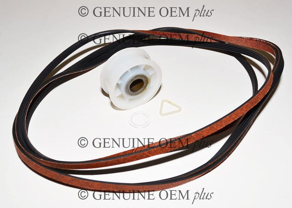 Dryer Belt Tension Pulley Wheel 279640 and Drive Belt 40111201 (fits 661570) for Whirlpool, Kenmore, Roper, Estate and Sears