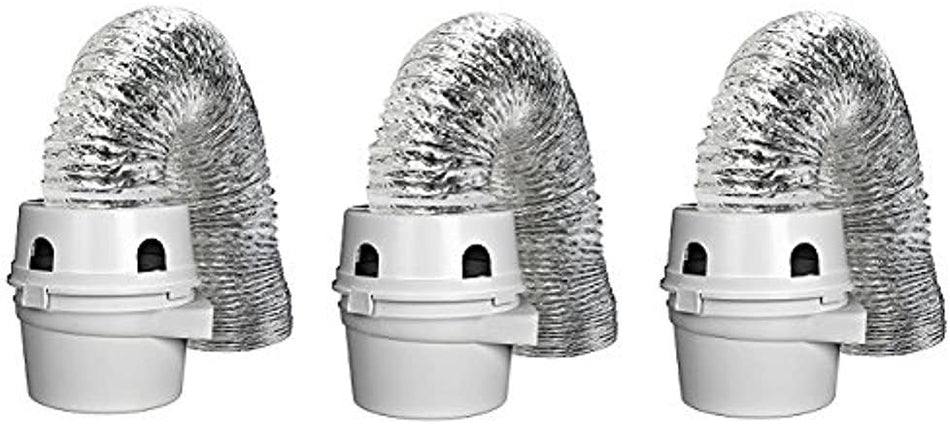 Dundas Jafine TDIDVKZW Indoor Dryer Vent Kit with 4-Inch by 5-Foot Proflex Duct, 4 Inch, White
