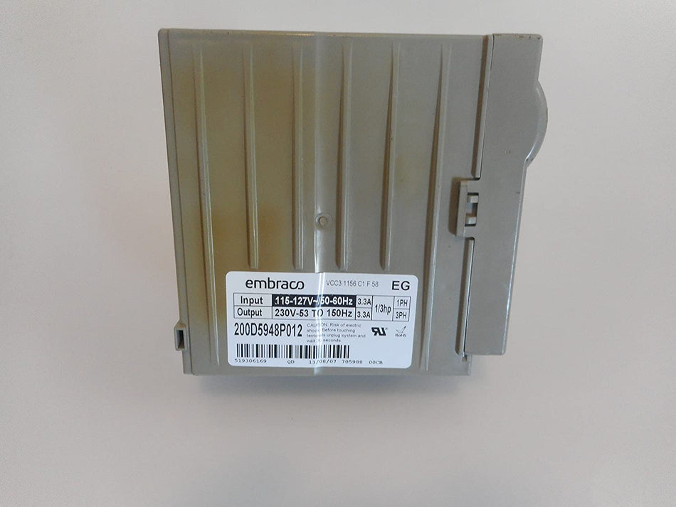 GE General Electric Refrigerator compresor inverter board Embraco VCC3 1156 C1 F 58