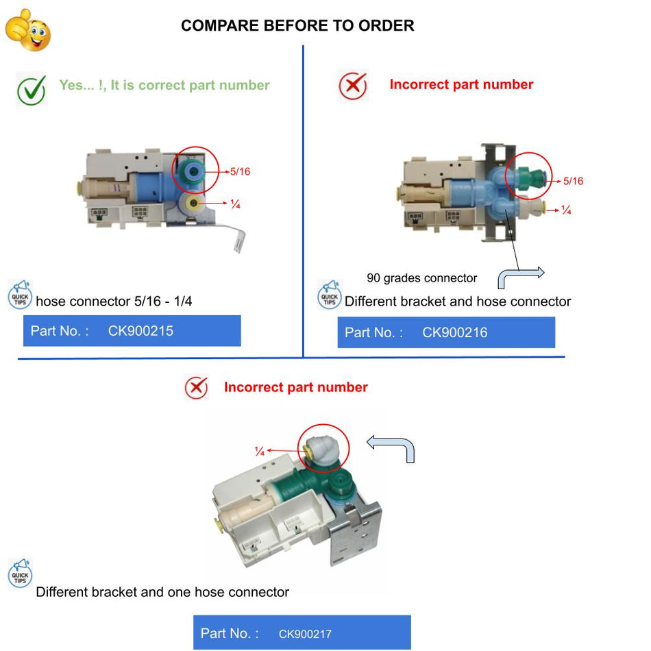 2-3 days delivery -W10159839  Invensys Refrigerator water valve  W10159839  Robertshaw