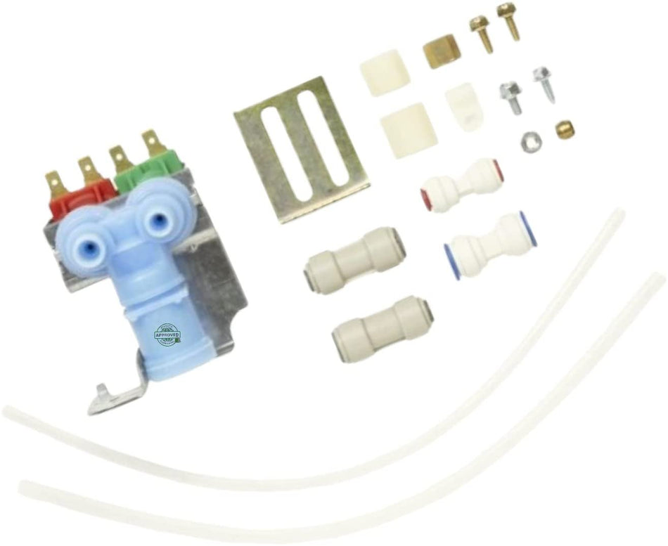 GlobPro 12001414 Fridge Dual Water Valve Kit 4" ¼ length Approx. Replacement for and compatible with Maytag Admiral Jenn-Air Magic Chef Heavy DUTY
